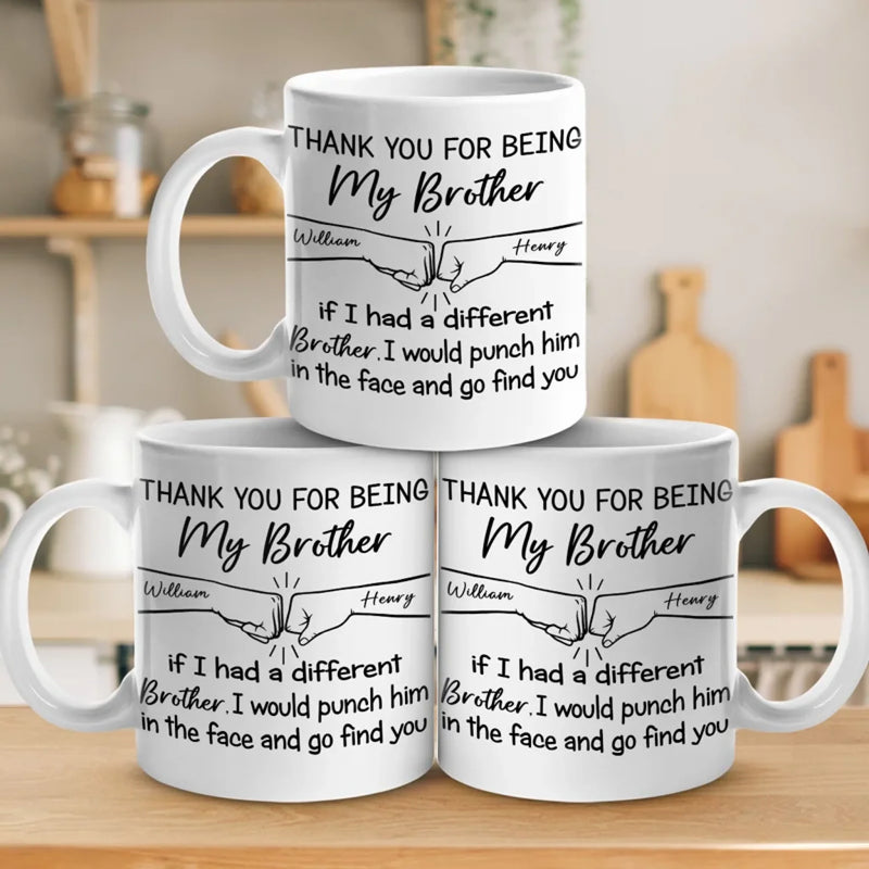 I Would Punch Him In The Face And Go Find You - Family Personalized Custom Mug - Gift For Family Members