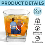 Custom Name Funny Couple Gifts - Personalized Square Whiskey Glass