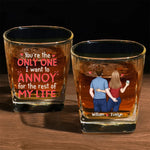 Custom Name Funny Couple Gifts - Personalized Square Whiskey Glass