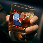 Custom Name Funny Couple Gifts - Personalized Square Whiskey Glass