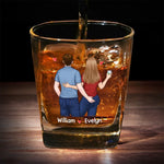 Custom Name Funny Couple Gifts - Personalized Square Whiskey Glass