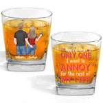 Custom Name Funny Couple Gifts - Personalized Square Whiskey Glass