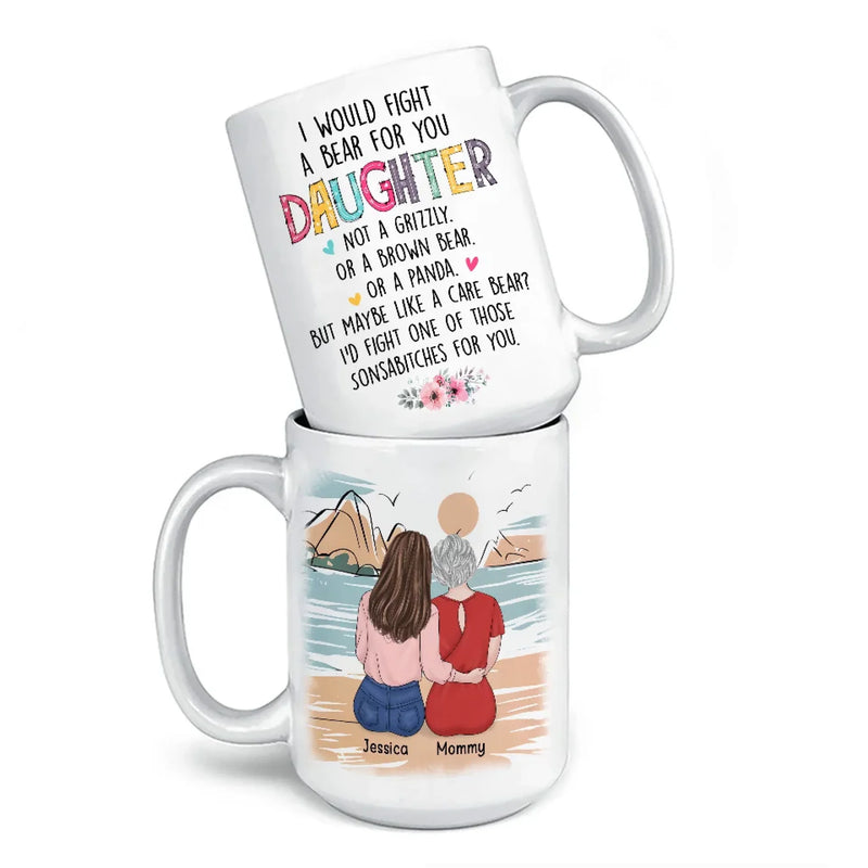 A Mother’s Love, A Daughter’s Laughter - Family Personalized Custom Mug - Gift For Mom, Daughter