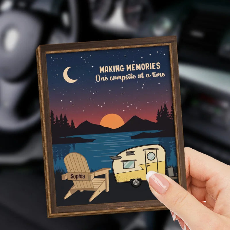 Adventure Awaits In Every Sunrise - Family Personalized Custom Car Visor Clip - Gift For Yourself, Best Friends, Siblings, Family Members