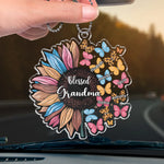 Custom Name Sunflower Grandma Gifts - Personalized Car Ornament