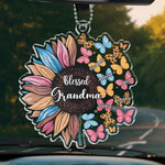 Custom Name Sunflower Grandma Gifts - Personalized Car Ornament