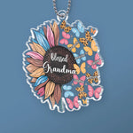 Custom Name Sunflower Grandma Gifts - Personalized Car Ornament