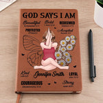 Custom Name Christian Faith Gifts for Women - Personalized Leather Journal