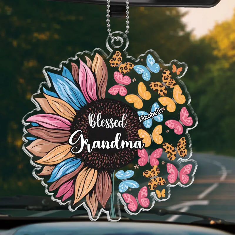 Home Is Where Your Grandma Is - Family Personalized Custom Car Ornament - Acrylic Custom Shaped - Gift For Mom, Grandma