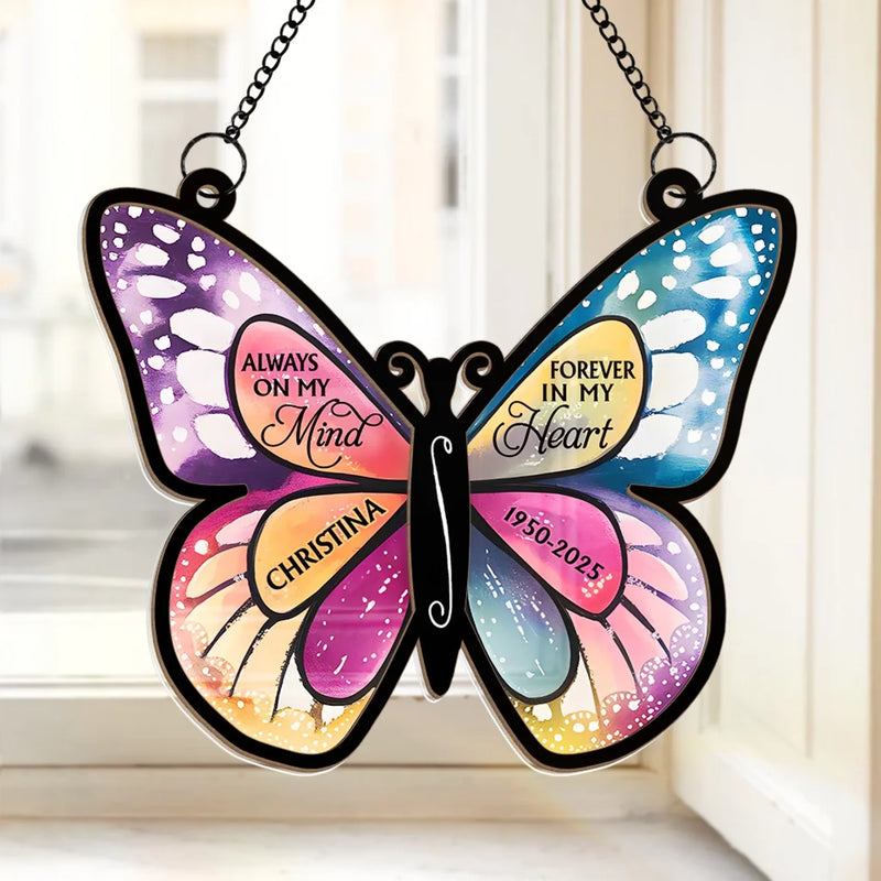 Custom Name Memorial Butterfly Gifts - Personalized Suncatcher Ornament