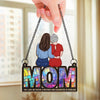 The Love Between Us Is Forever - Family Personalized Window Hanging Suncatcher - Gift For Mom