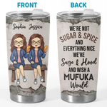 Custom Name Funny Sugar & Spice Gifts for Women - Personalized Tumbler