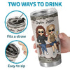 Having A Sister Means You Always Have Backup - Bestie Personalized Custom Tumbler -  Gift For Best Friends, BFF, Sisters