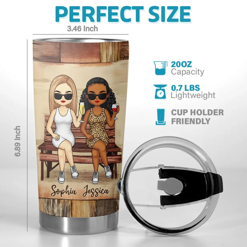 We’re Fire And Ice, And We Play It Just Right - Bestie Personalized Custom Tumbler -  Gift For Best Friends, BFF, Sisters