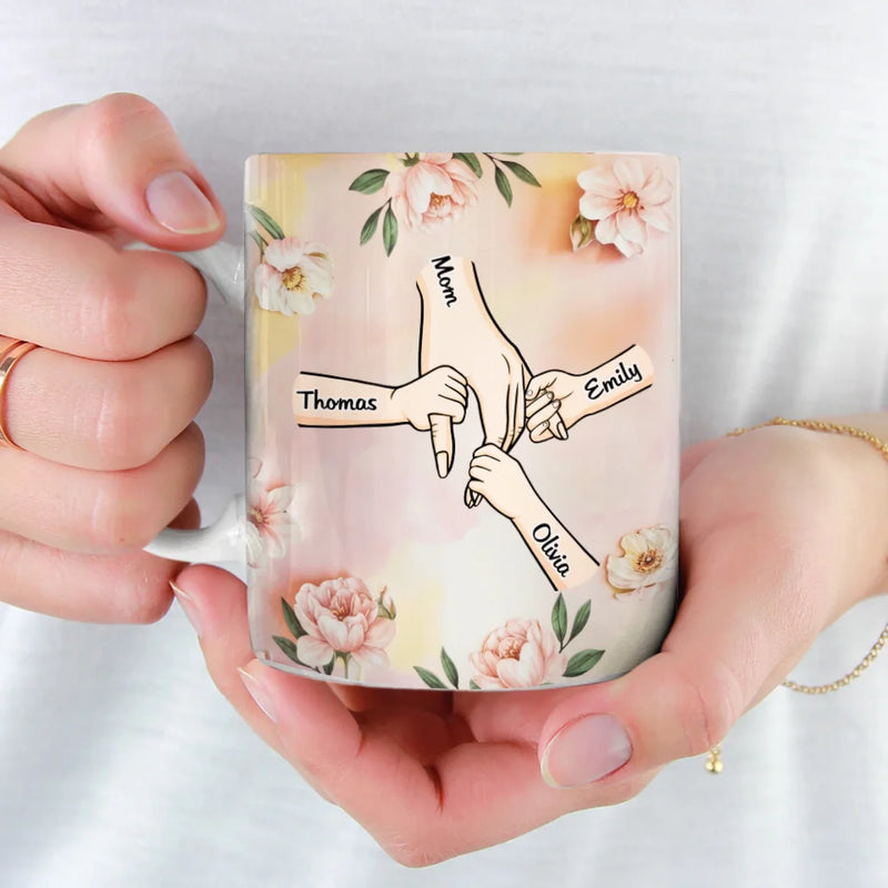 A Garden Of Love Grows In A Grandmother's Heart - Family Personalized Custom Mug - Gift For Mom, Grandma