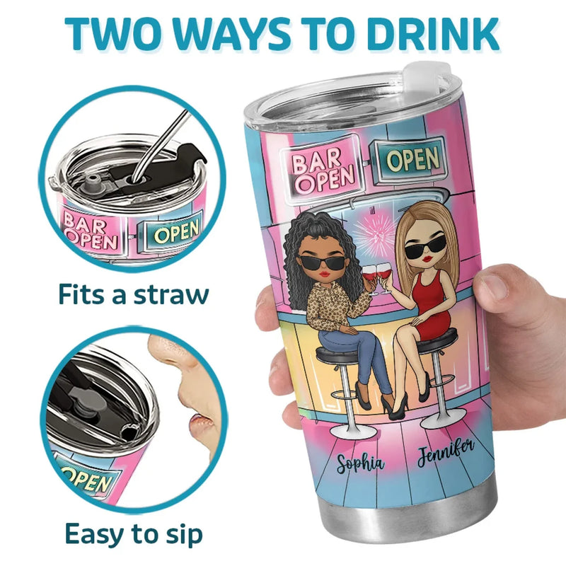 We’re Chaos And Laughter - Bestie Personalized Custom Tumbler -  Gift For Best Friends, BFF, Sisters
