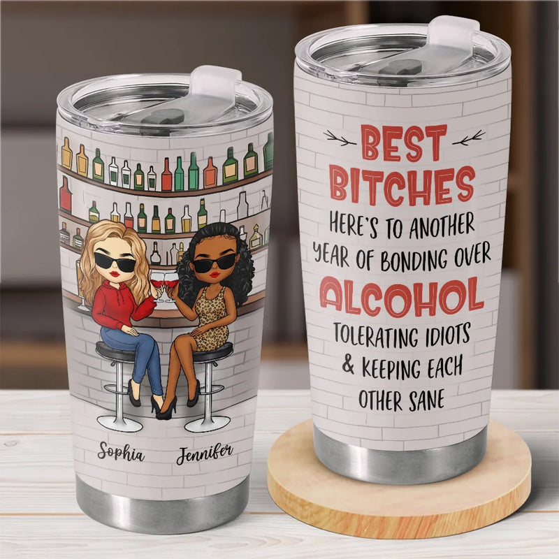 We’re Fierce, Fabulous And Unbreakable - Bestie Personalized Custom Tumbler -  Gift For Best Friends, BFF, Sisters