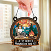 Heat Of The Fire, Peace Of The Night - Family Personalized Window Hanging Suncatcher Ornament - Gift For Yourself, Best Friends, Siblings, Family Members
