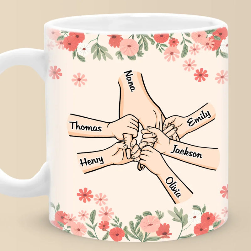Love In Every Touch - Family Personalized Custom Mug - Gift For Mom, Grandma