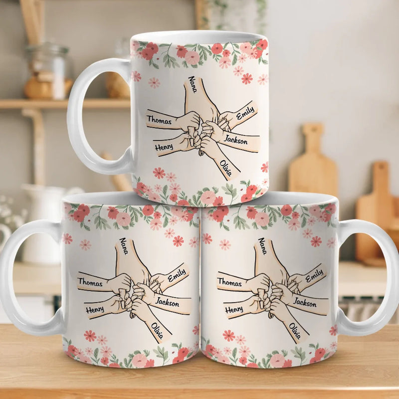 Love In Every Touch - Family Personalized Custom Mug - Gift For Mom, Grandma