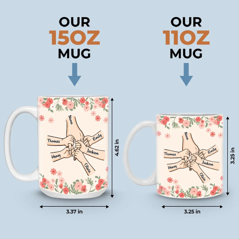 Love In Every Touch - Family Personalized Custom Mug - Gift For Mom, Grandma