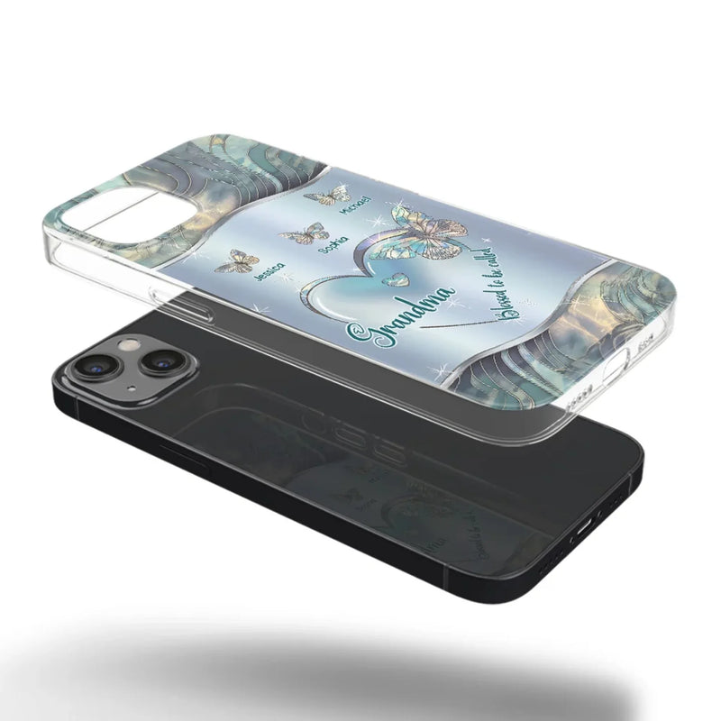 Blessed To Be Called A Grandma - Family Personalized Custom Clear Phone Case - Gift For Mom, Grandma