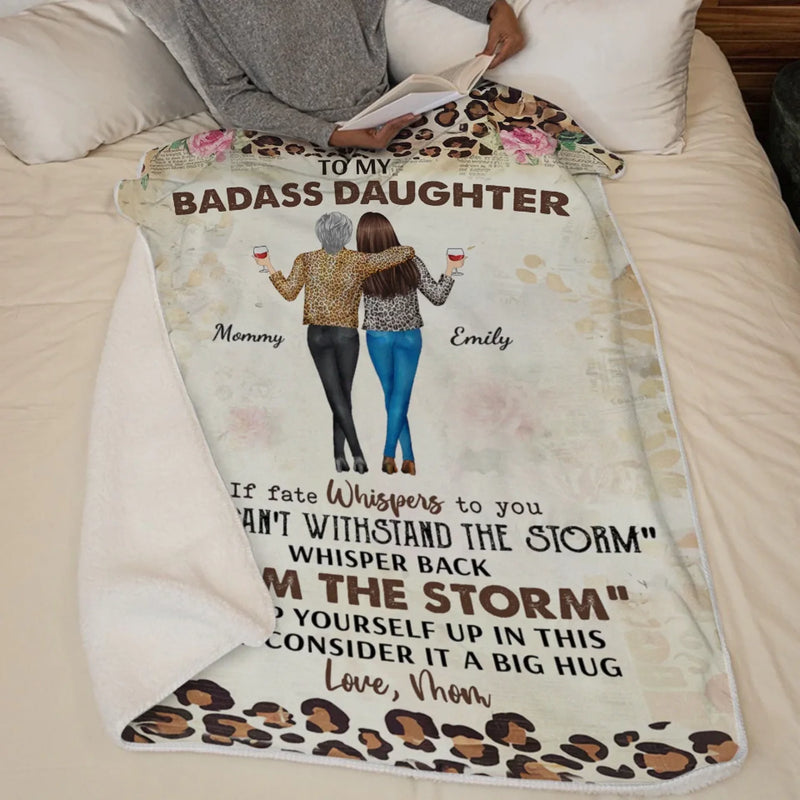 A Big Hug From Mother - Family Personalized Custom Blanket - Mother's Day, Gift For Mom, Grandma