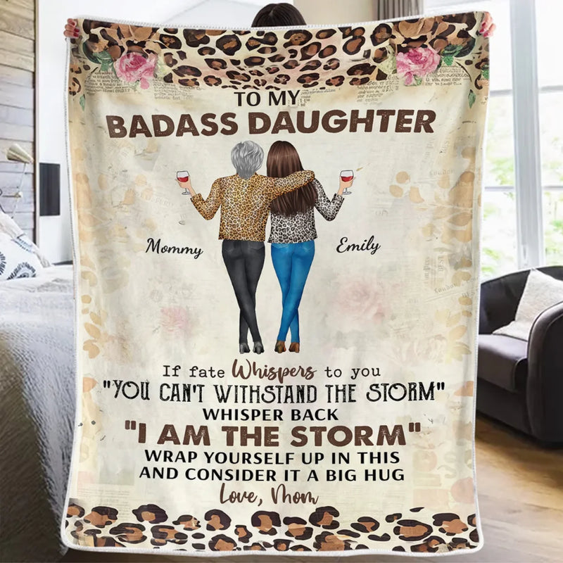 A Big Hug From Mother - Family Personalized Custom Blanket - Mother's Day, Gift For Mom, Grandma