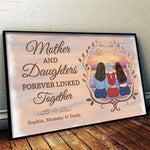 Custom Name Mother and Daughters Gifts - Personalized Poster