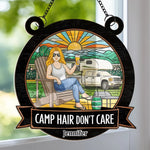Custom Name Camping Gifts for Women - Personalized Suncatcher Ornament
