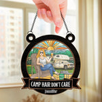 Custom Name Camping Gifts for Women - Personalized Suncatcher Ornament