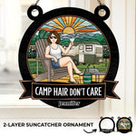 Custom Name Camping Gifts for Women - Personalized Suncatcher Ornament