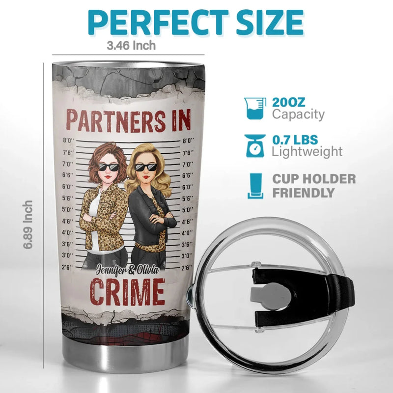 Custom Name Partners in Crime Gifts for Friends - Personalized Tumbler