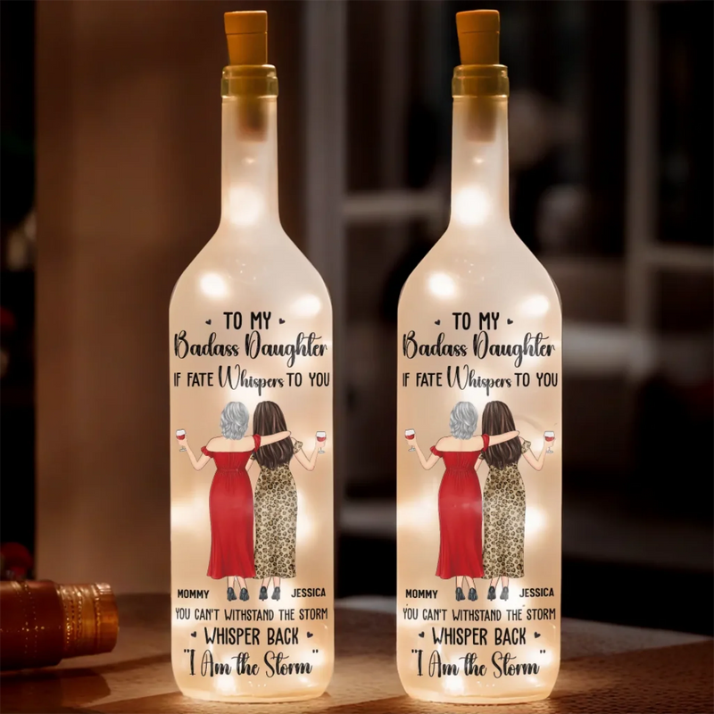 Custom Name Badass Daughter Gifts - Personalized Bottle Lamp