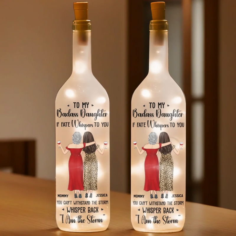 Custom Name Badass Daughter Gifts - Personalized Bottle Lamp