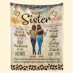 Custom Name Sister Gifts for Women - Personalized Blanket
