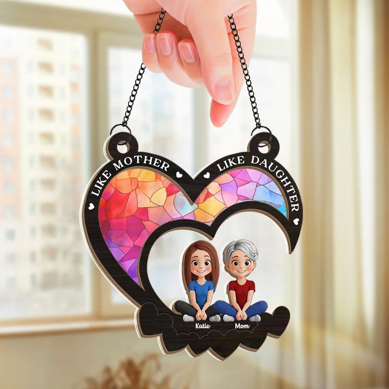 Like Mother Like Children - Family Personalized Window Hanging Suncatcher Ornament - Gift For Mom