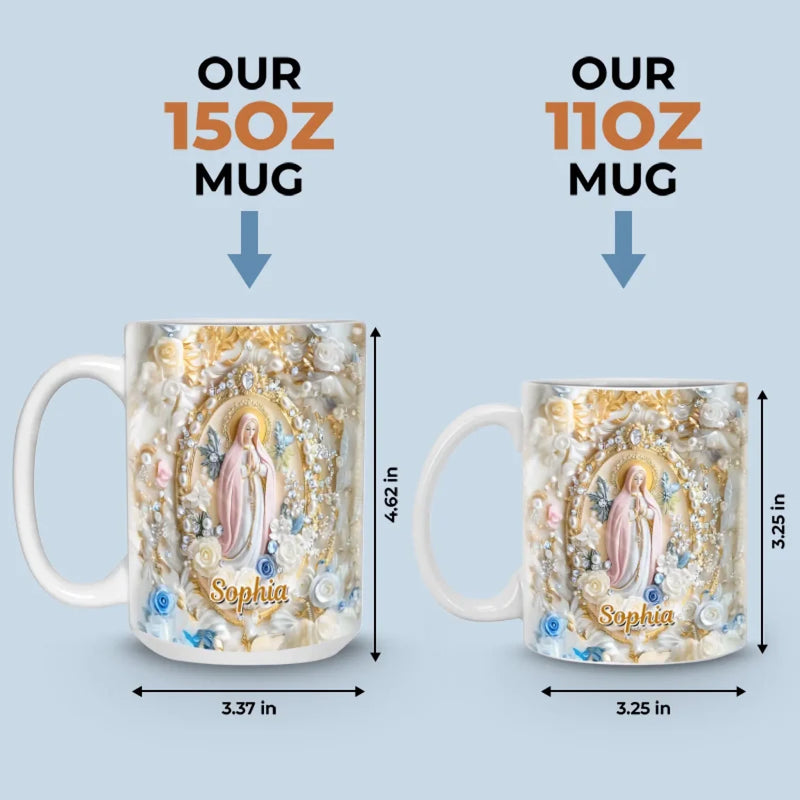 Custom Name Virgin Mary Religious Gifts - Personalized Mugs