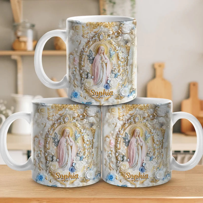 Custom Name Virgin Mary Religious Gifts - Personalized Mugs