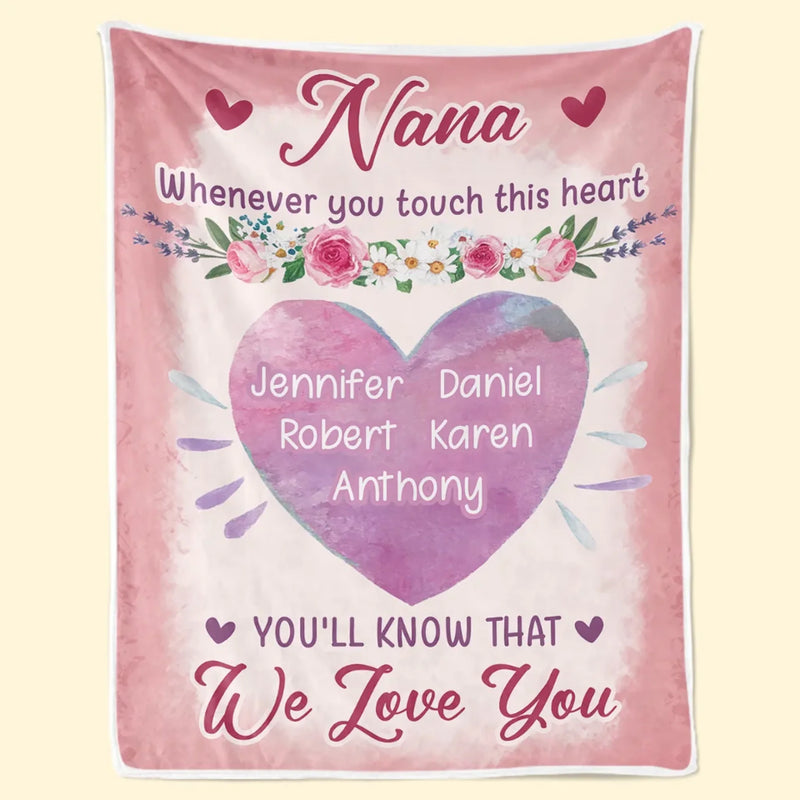 Custom Family Love Gifts for Grandma - Personalized Blanket