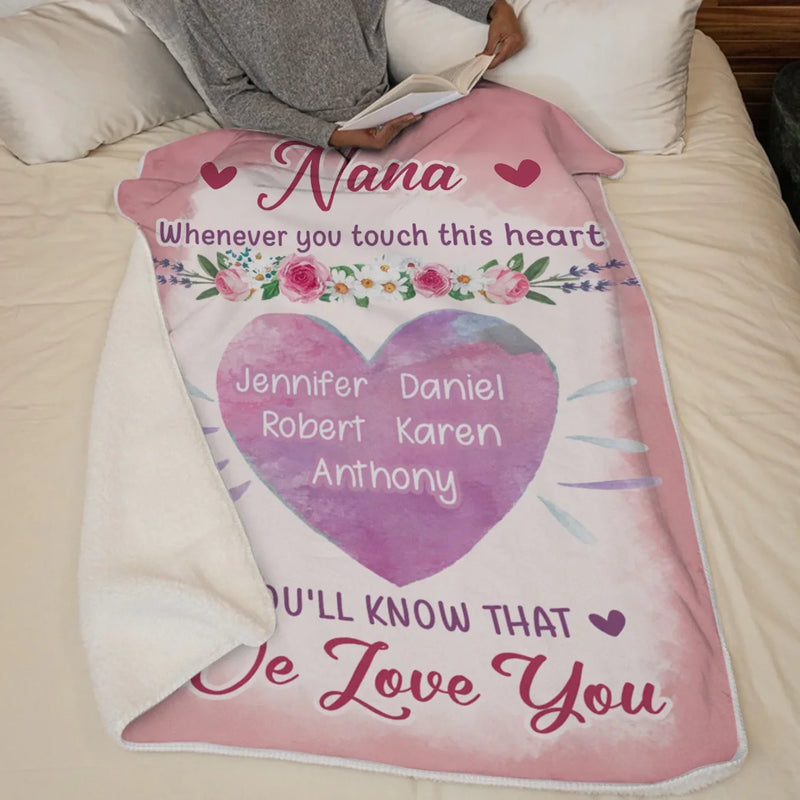 Custom Family Love Gifts for Grandma - Personalized Blanket