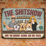 Custom Name Funny Dog Bar Gifts for Couples - Personalized Metal Sign