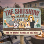 Custom Name Funny Dog Bar Gifts for Couples - Personalized Metal Sign