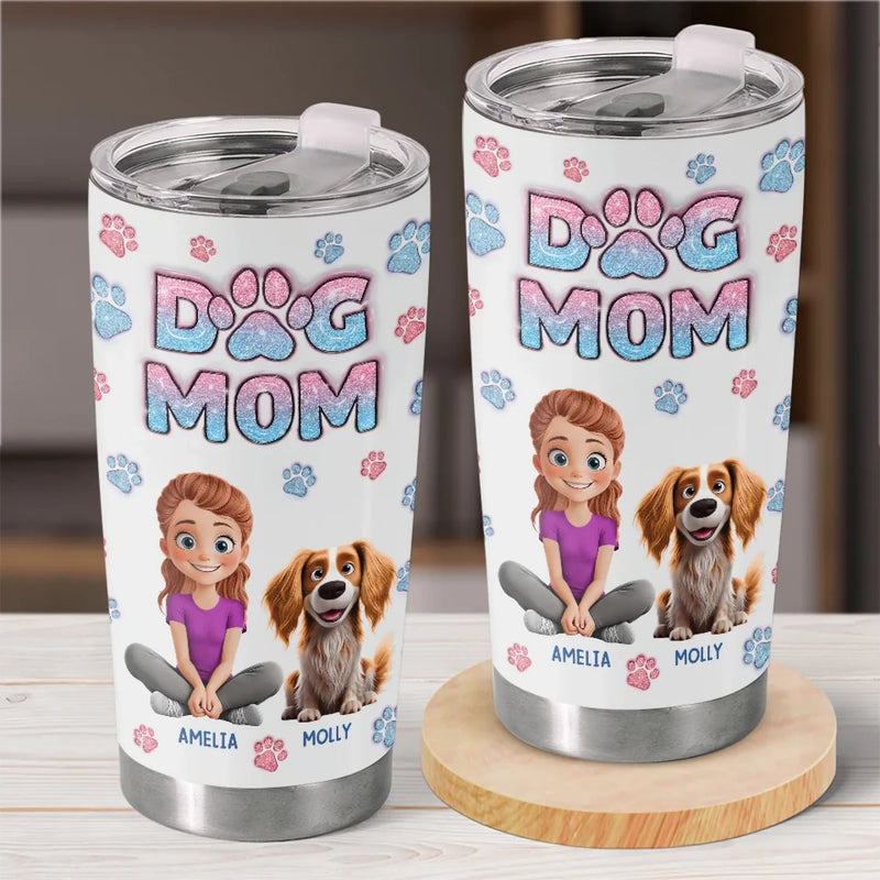Custom Name Dog Mom Gifts for Women - Personalized Tumbler