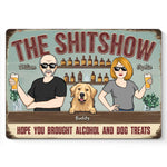 Custom Name Funny Dog Bar Gifts for Couples - Personalized Metal Sign