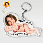Custom Photo Naughty Couple Gifts - Personalized Acrylic Keychain