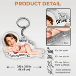 Custom Photo Naughty Couple Gifts - Personalized Acrylic Keychain