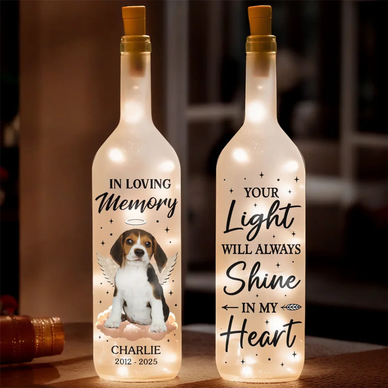 Custom Pet Photo Memorial Gifts - Personalized Bottle Lamp