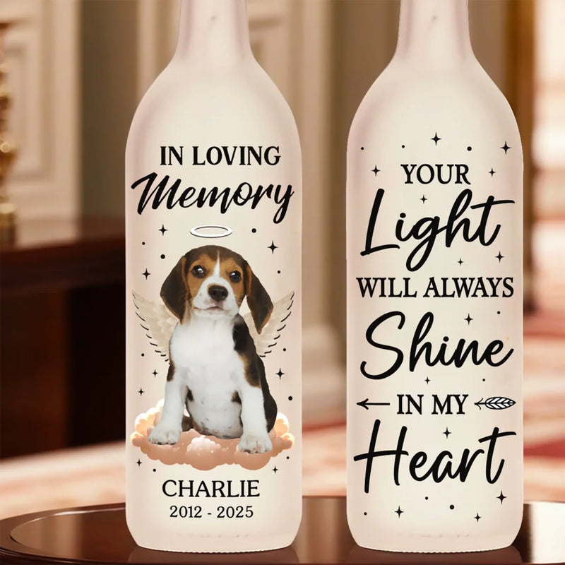 Custom Pet Photo Memorial Gifts - Personalized Bottle Lamp