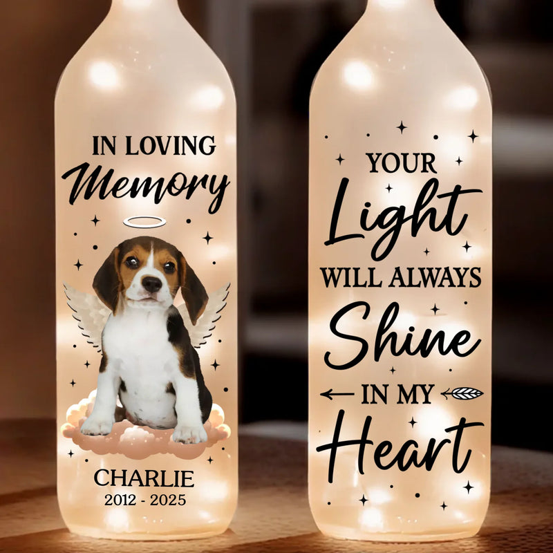 Custom Photo Your Wings Were Ready But My Heart Was Not - Memorial Personalized Custom Bottle Lamp - Sympathy Gift For Pet Owners, Pet Lovers